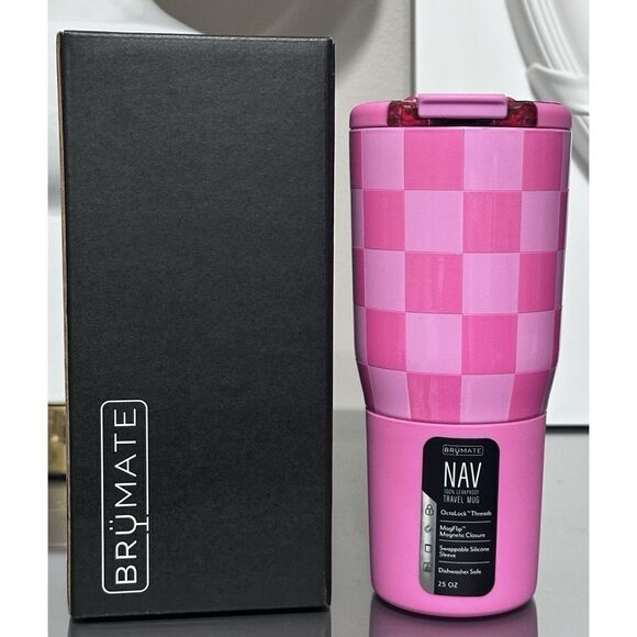 brumate Other - BruMate‎ NAV 25oz Tumbler, PINK CHECKER